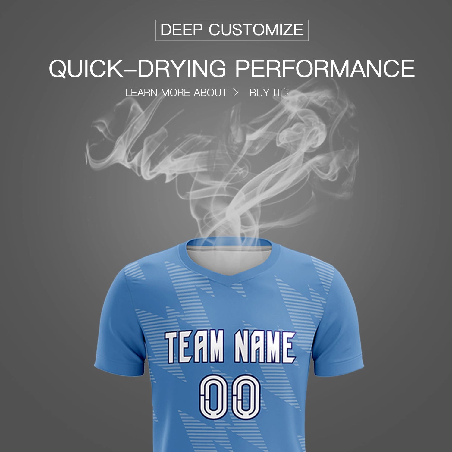 Custom Powder Blue Cream Quick Dry Training Uniform Soccer Sets Jersey