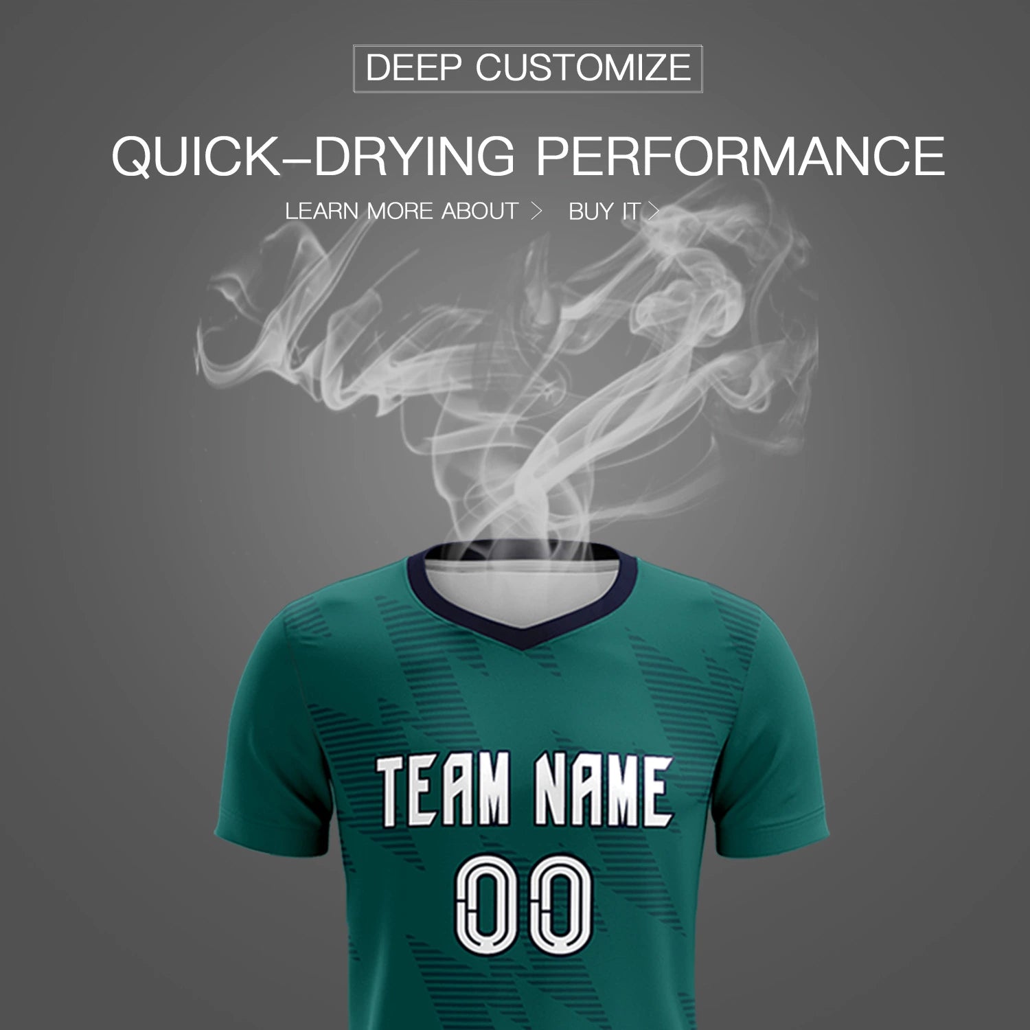 Custom Midnight Green Navy Quick Dry Training Uniform Soccer Sets Jersey
