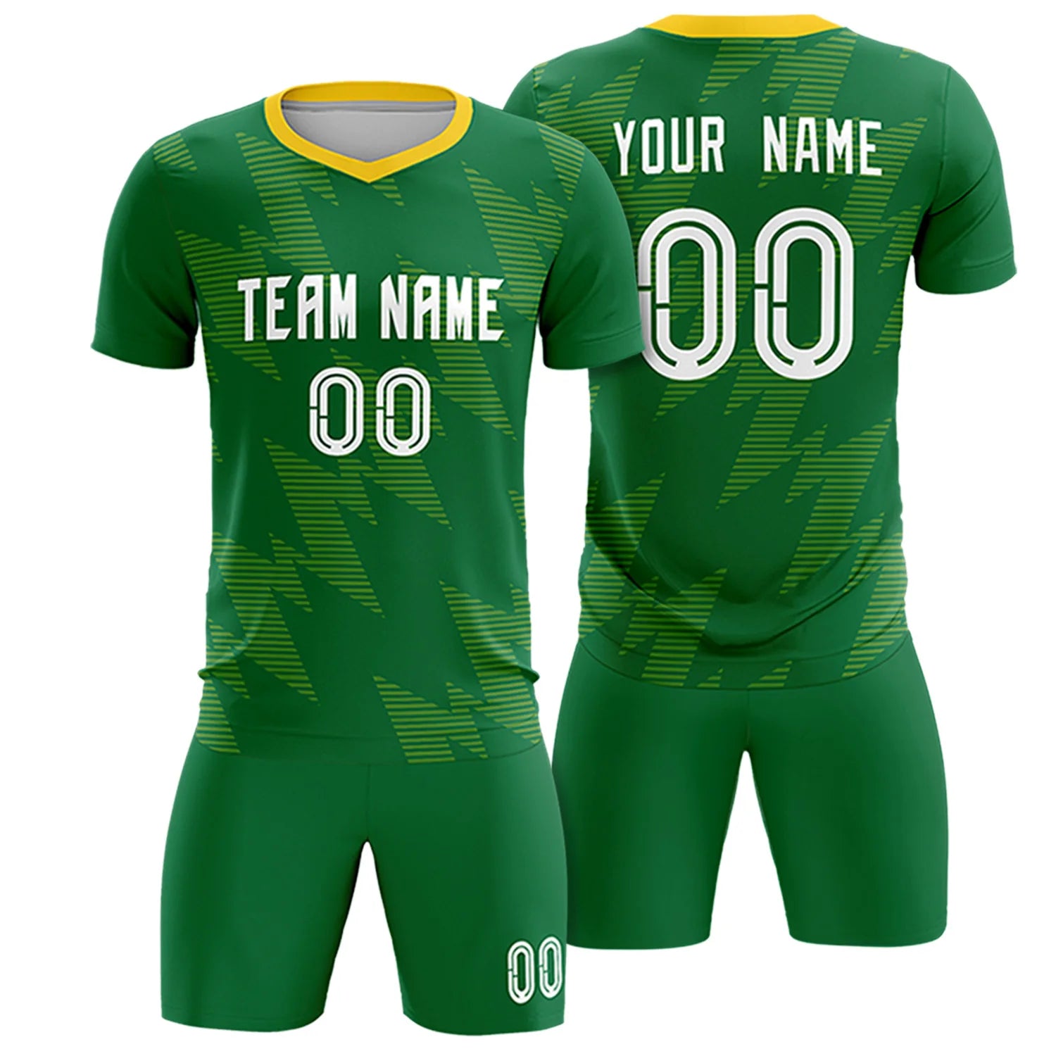 Custom Neon Green Fluorescent Green Quick Dry Training Uniform Soccer Sets Jersey