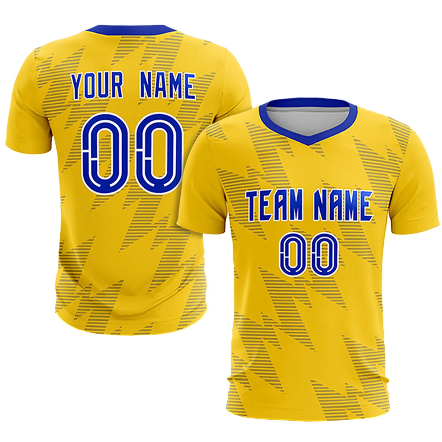 Custom Gold01 Royal Blue Quick Dry Training Uniform Soccer Sets Jersey