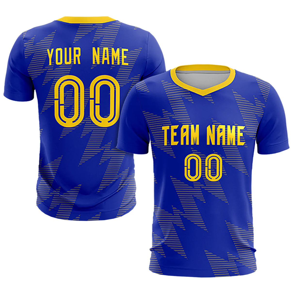 Custom Royal Blue Gold01 Quick Dry Training Uniform Soccer Sets Jersey