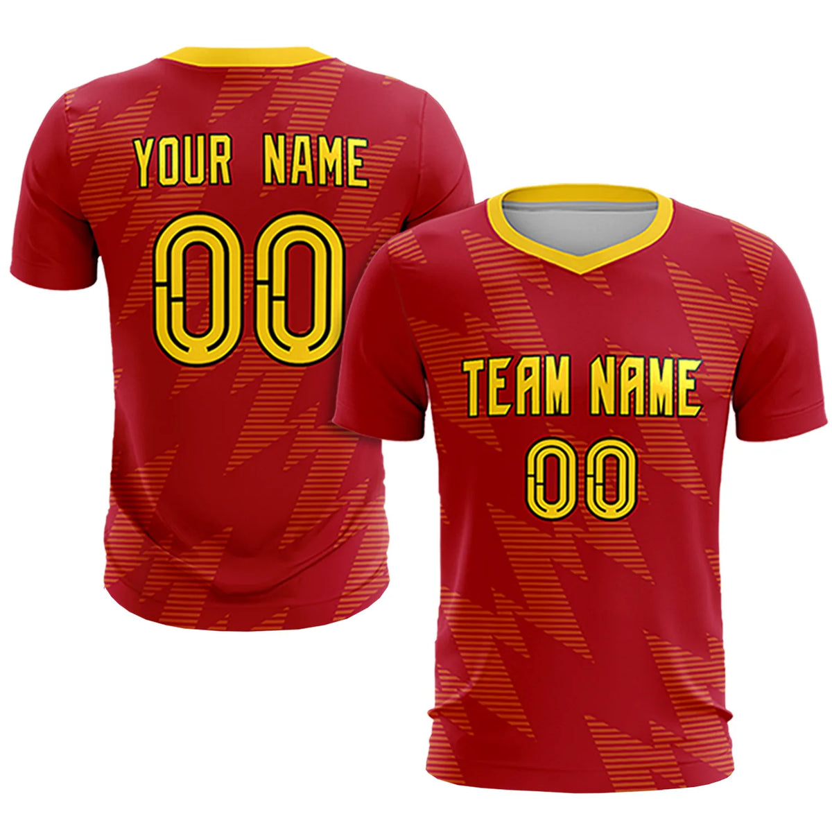 Custom Red Gold01 Quick Dry Training Uniform Soccer Sets Jersey