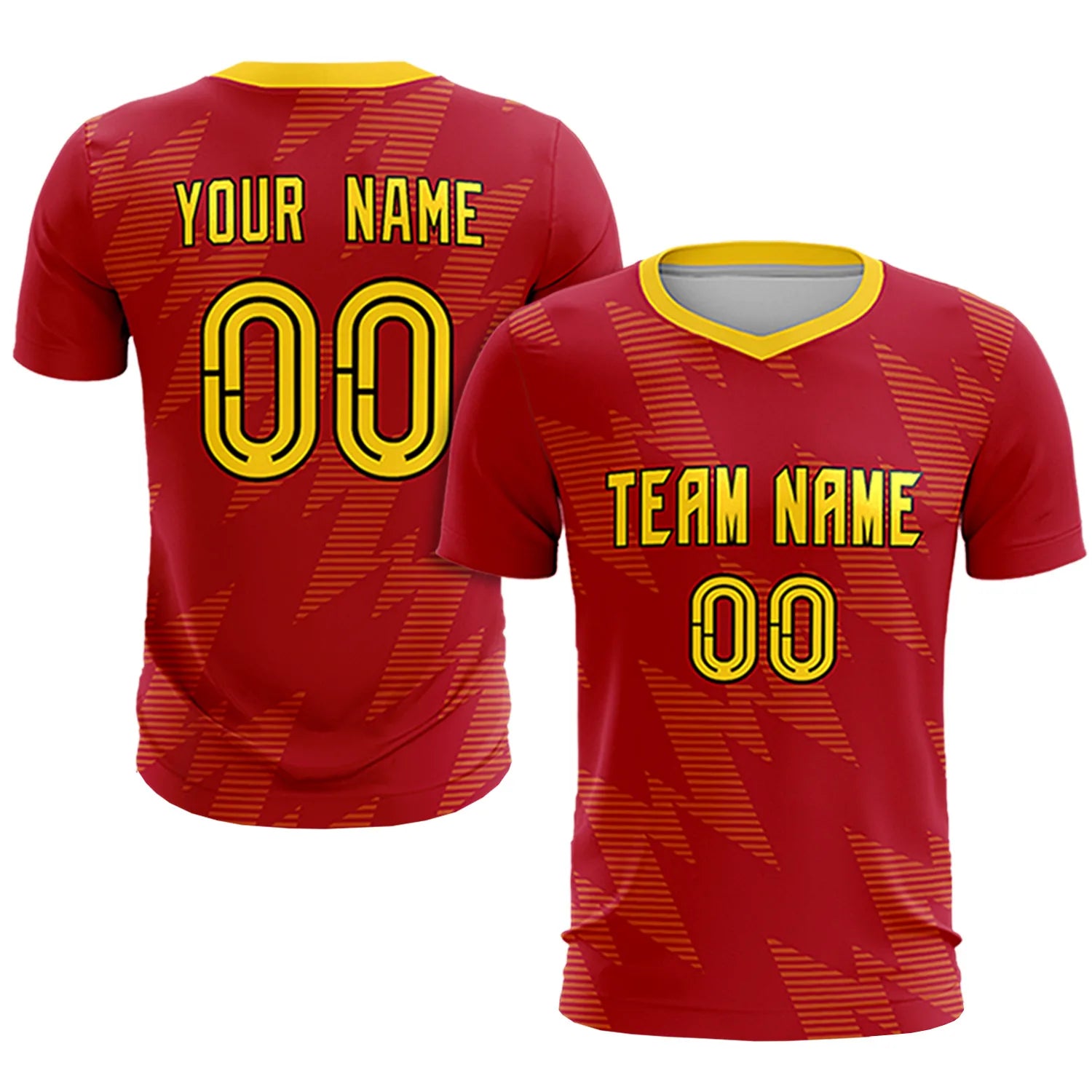 Custom Red Gold01 Quick Dry Training Uniform Soccer Sets Jersey
