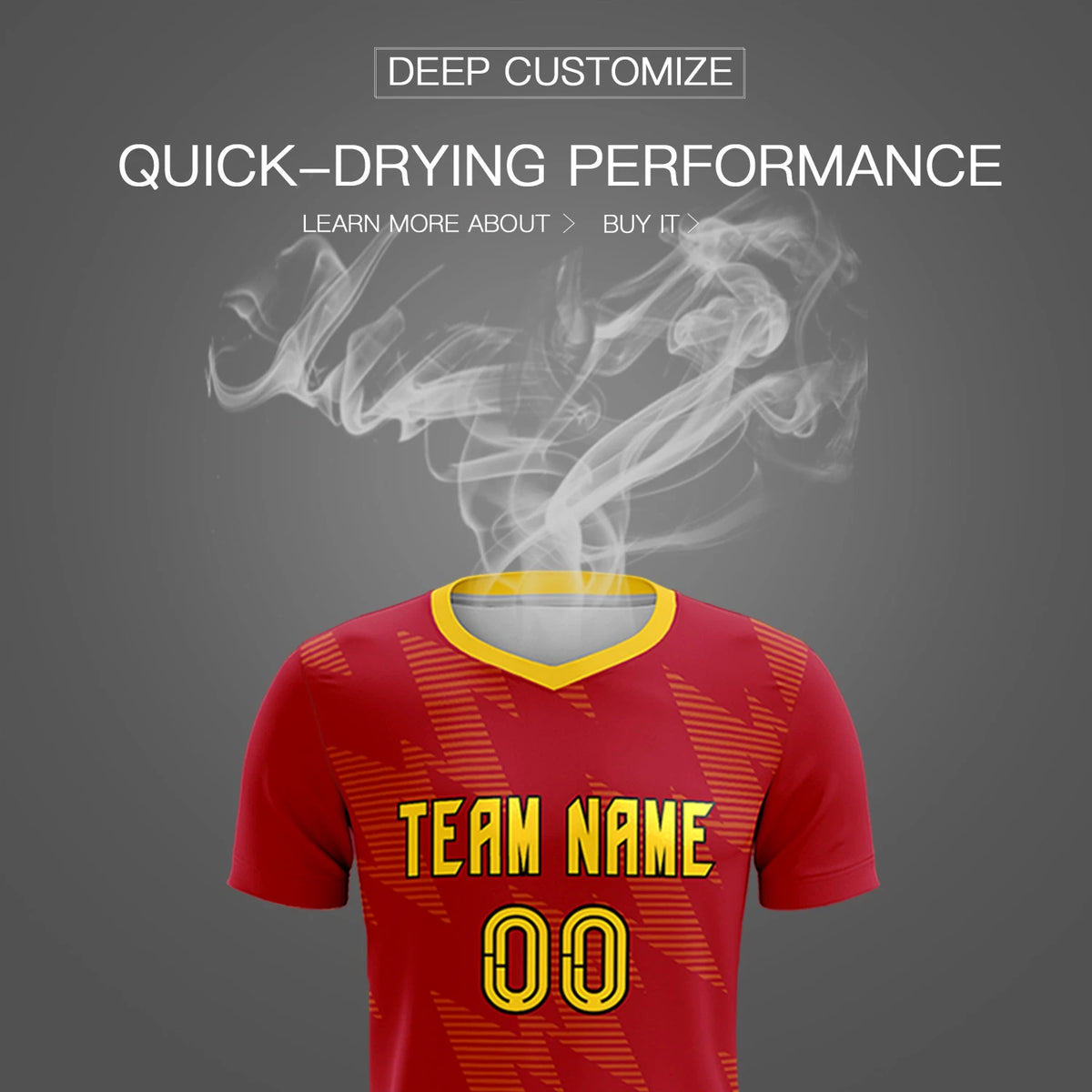 Custom Red Gold01 Quick Dry Training Uniform Soccer Sets Jersey