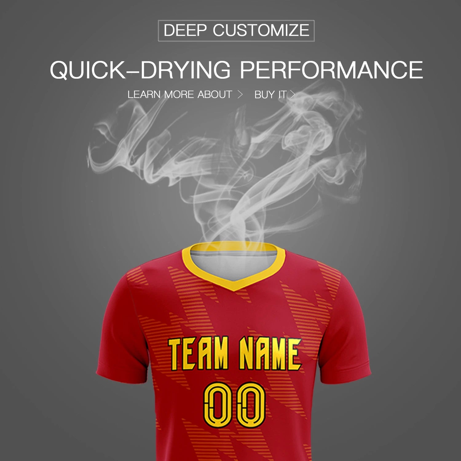 Custom Red Gold01 Quick Dry Training Uniform Soccer Sets Jersey