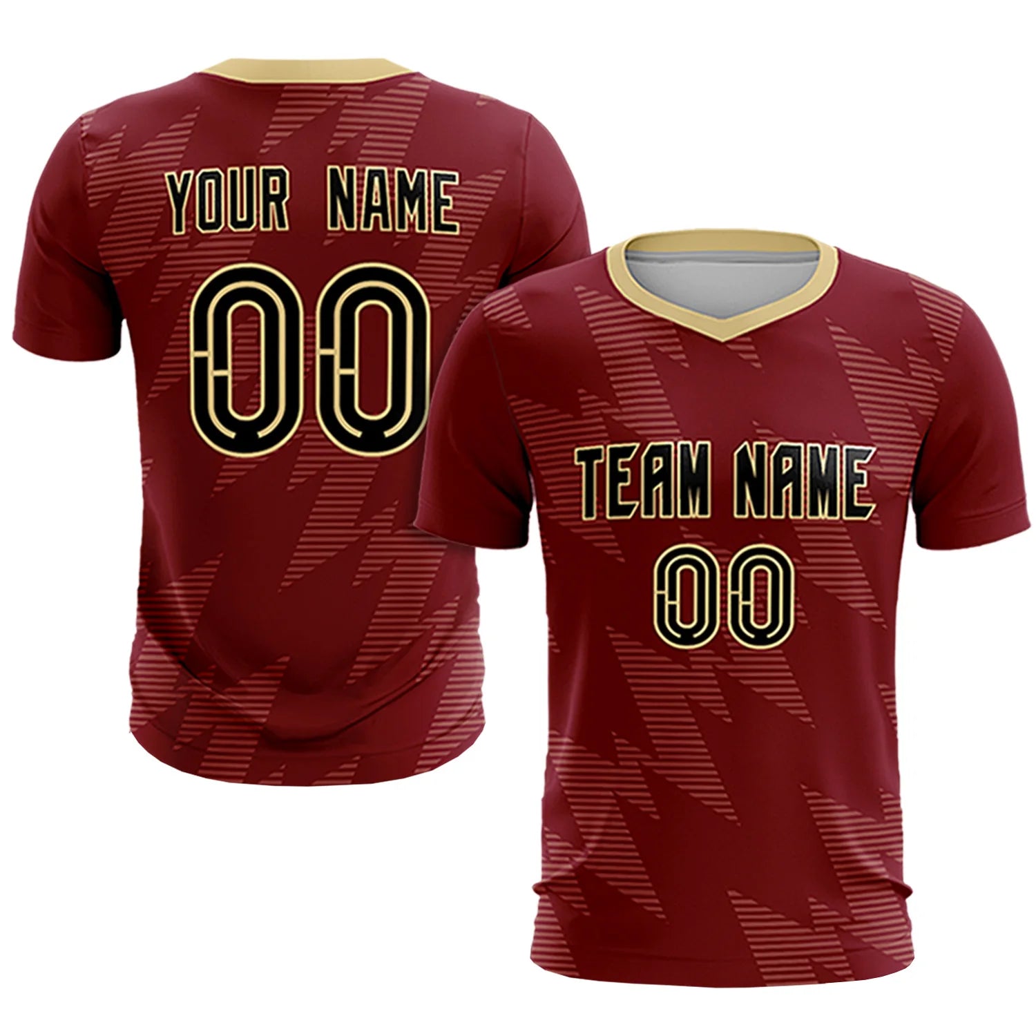 Custom Crimson Khaki Quick Dry Training Uniform Soccer Sets Jersey