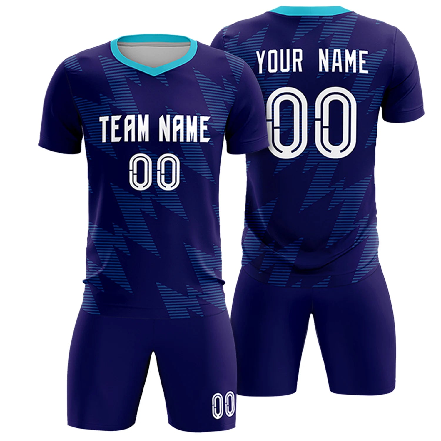 Custom Navy Khaki Quick Dry Training Uniform Soccer Sets Jersey