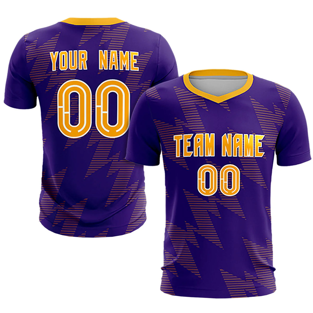 Custom Purple Gold01 Quick Dry Training Uniform Soccer Sets Jersey
