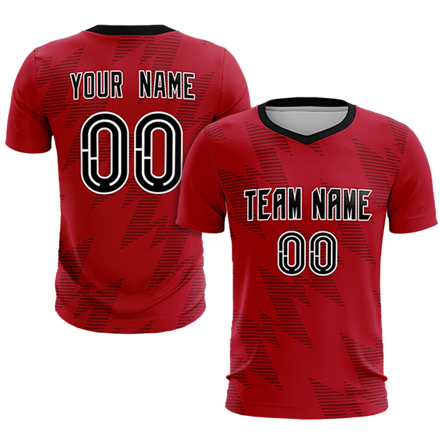 Custom Red Black Quick Dry Training Uniform Soccer Sets Jersey