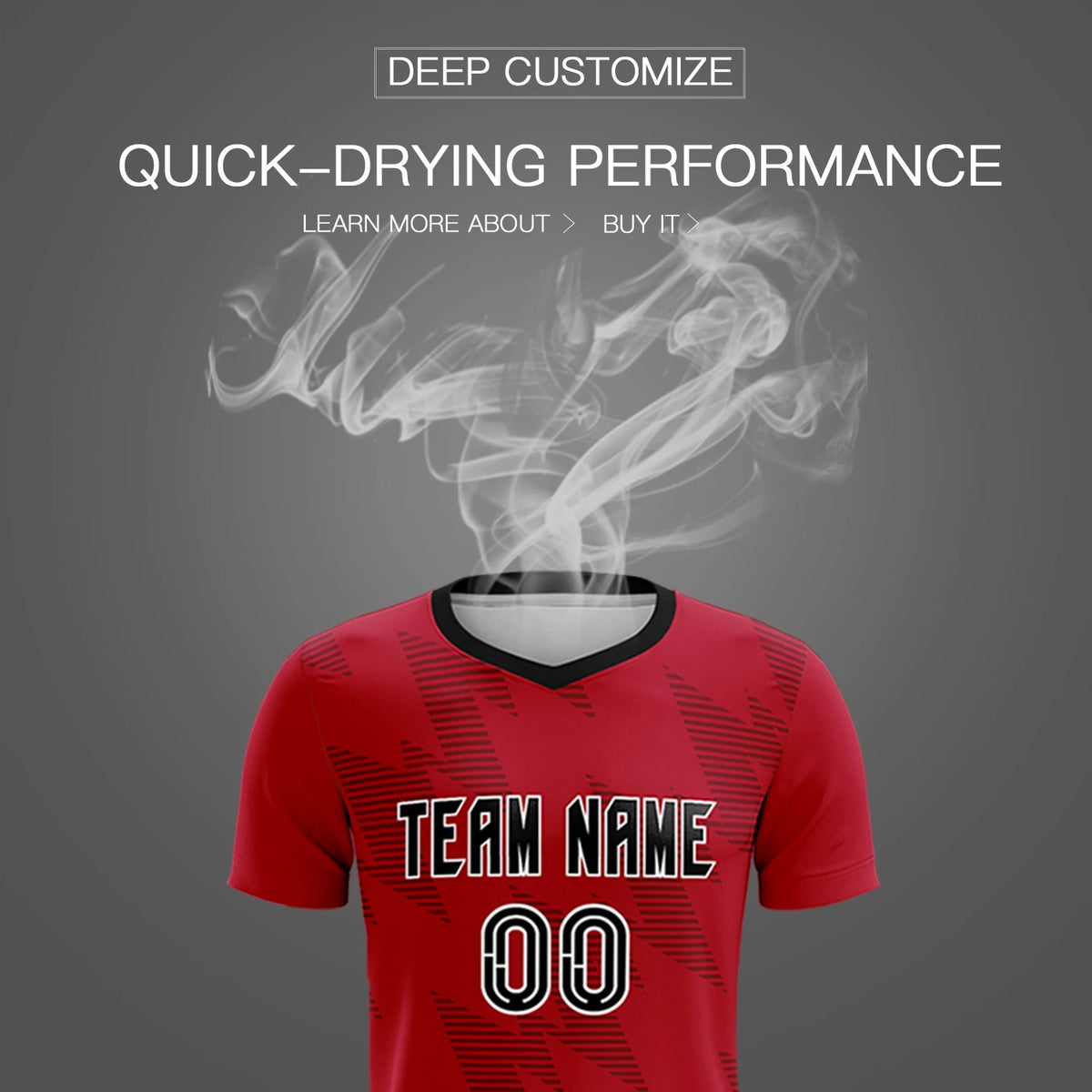 Custom Red Black Quick Dry Training Uniform Soccer Sets Jersey