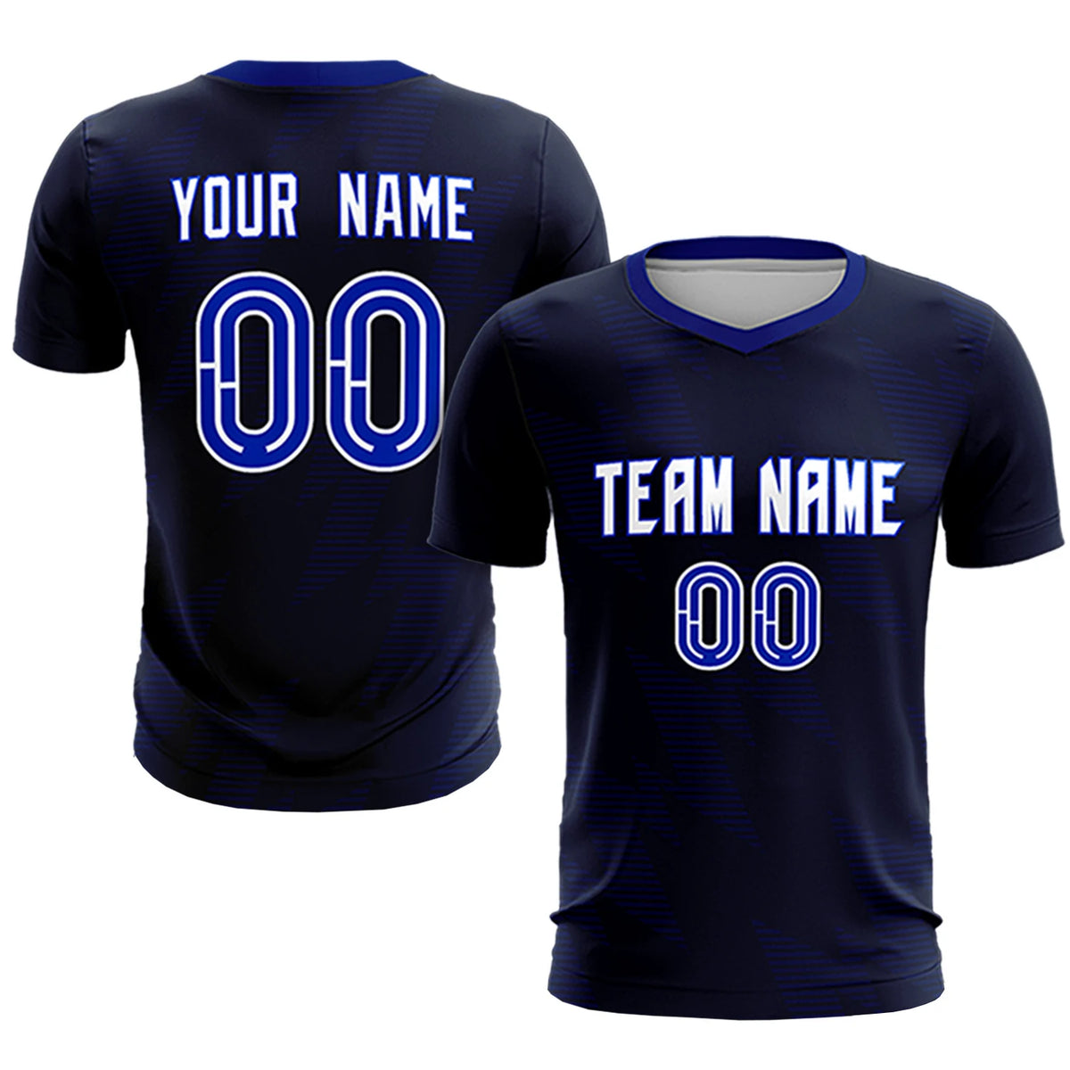 Custom Navy Royal Blue Quick Dry Training Uniform Soccer Sets Jersey