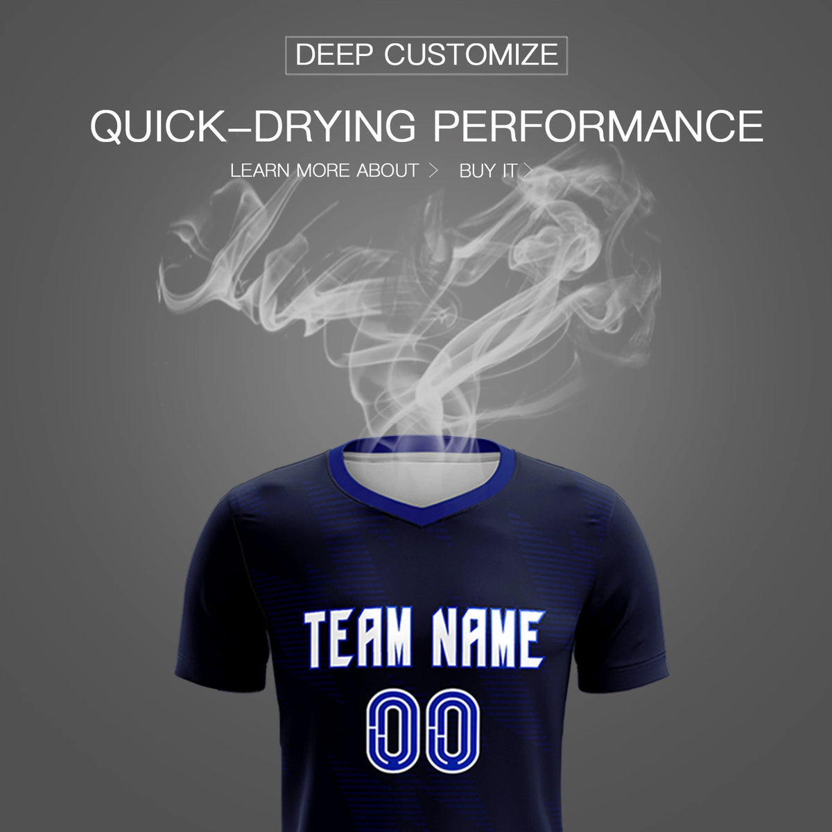 Custom Navy Royal Blue Quick Dry Training Uniform Soccer Sets Jersey