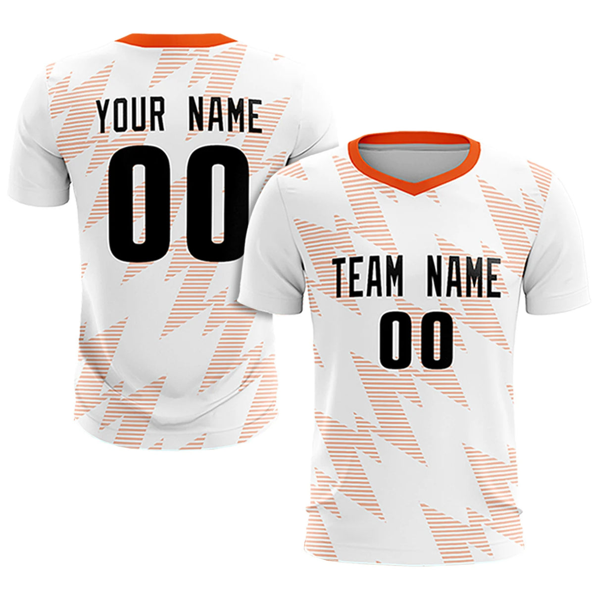 Custom White Orange Quick Dry Training Uniform Soccer Sets Jersey