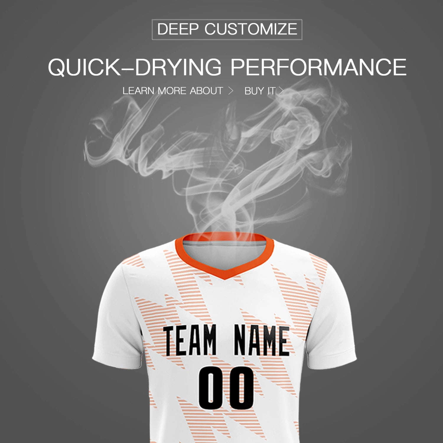 Custom White Orange Quick Dry Training Uniform Soccer Sets Jersey