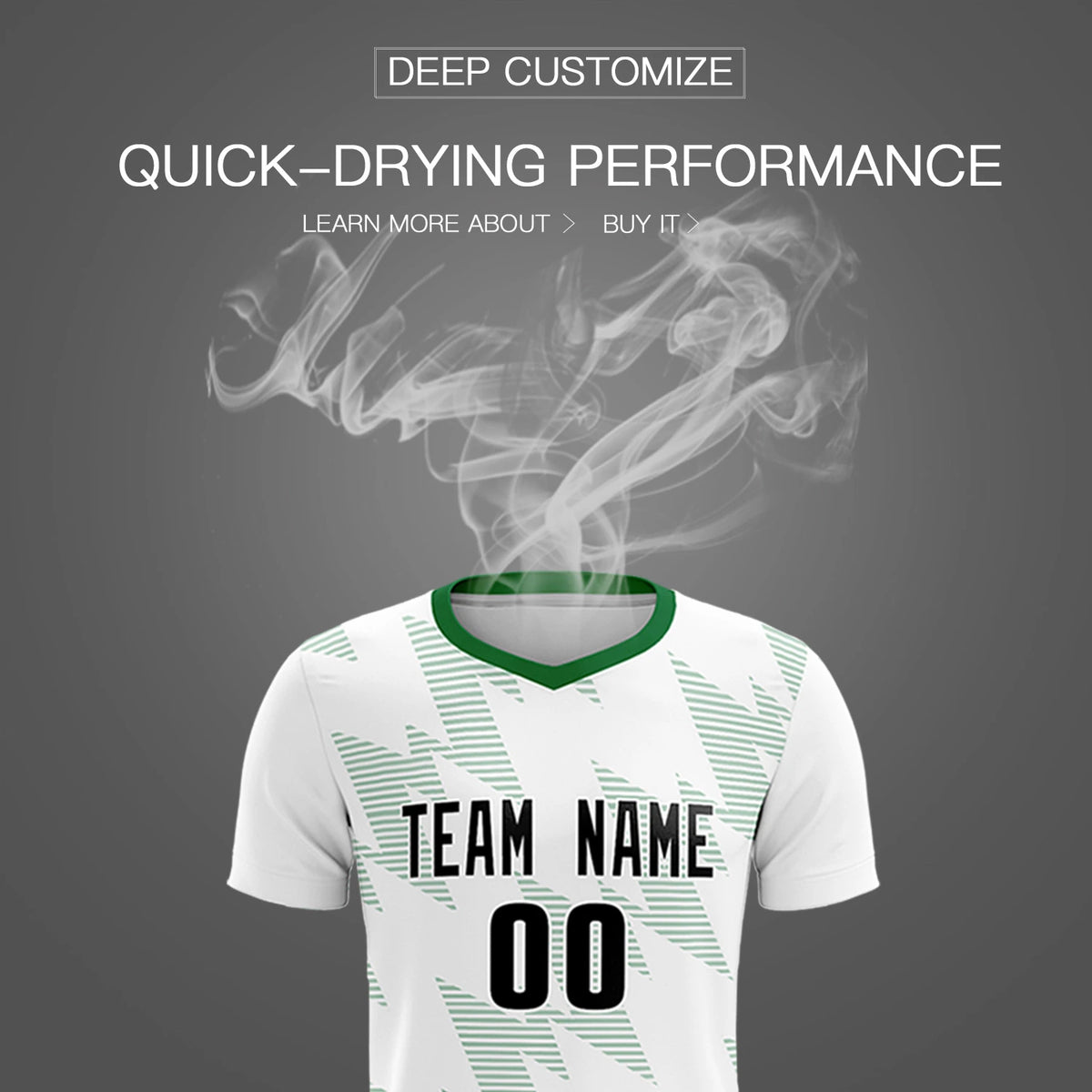 Custom White Kelly Green Quick Dry Training Uniform Soccer Sets Jersey