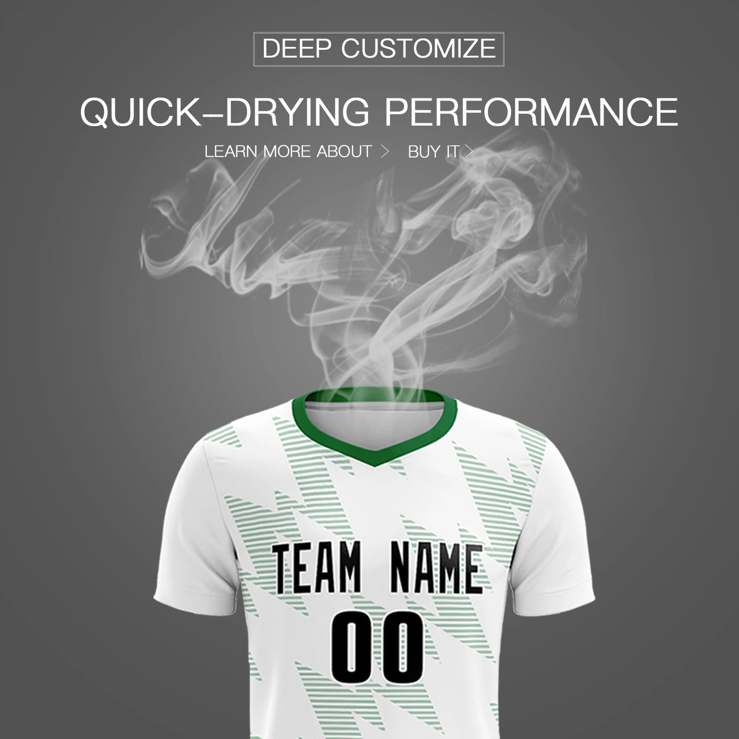 Custom White Kelly Green Quick Dry Training Uniform Soccer Sets Jersey