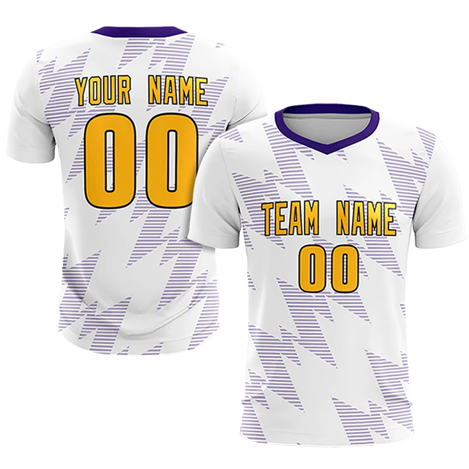 Custom White Purple Quick Dry Training Uniform Soccer Sets Jersey