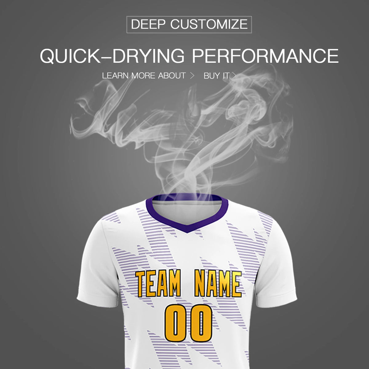 Custom White Purple Quick Dry Training Uniform Soccer Sets Jersey