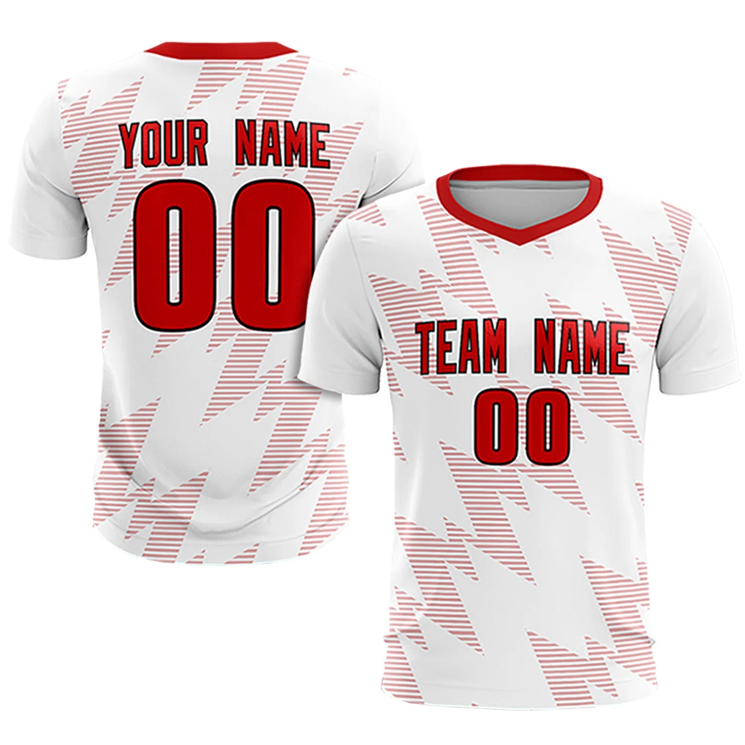 Custom White Red Quick Dry Training Uniform Soccer Sets Jersey