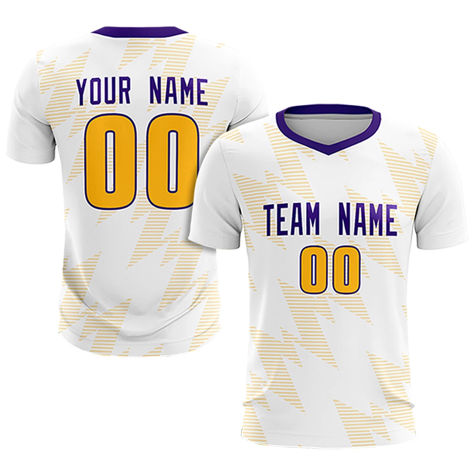 Custom White Yellow Quick Dry Training Uniform Soccer Sets Jersey