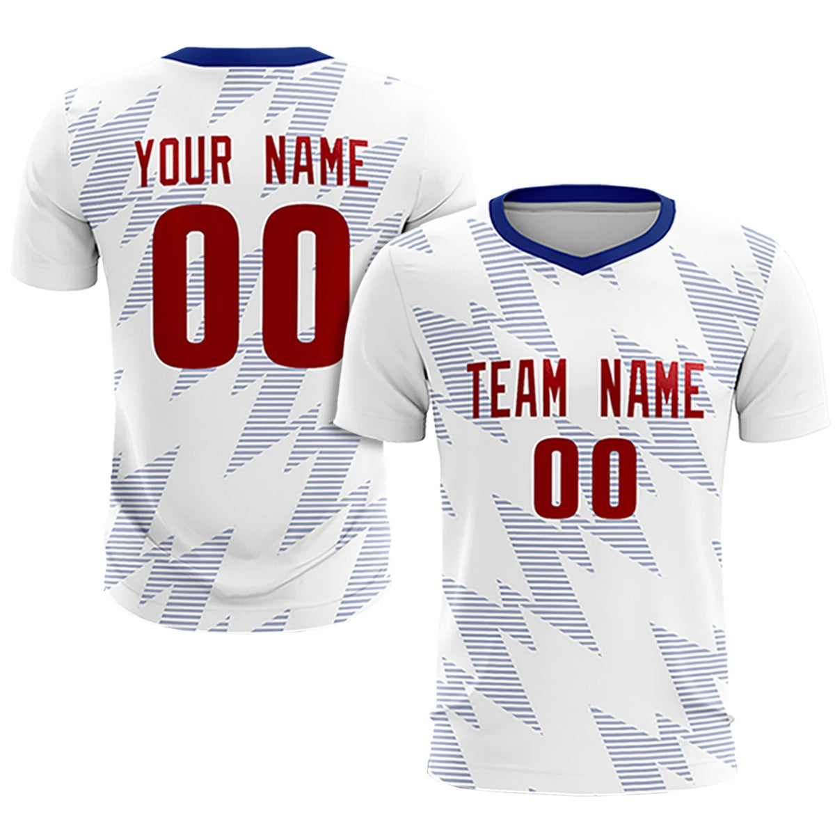 Custom White Royal Blue Quick Dry Training Uniform Soccer Sets Jersey
