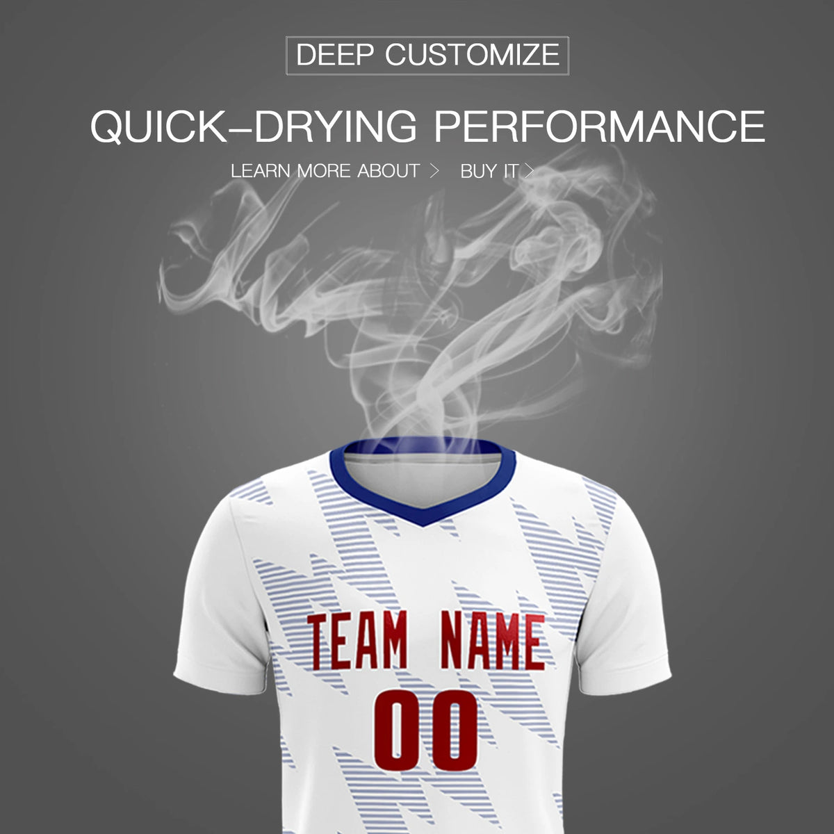 Custom White Royal Blue Quick Dry Training Uniform Soccer Sets Jersey