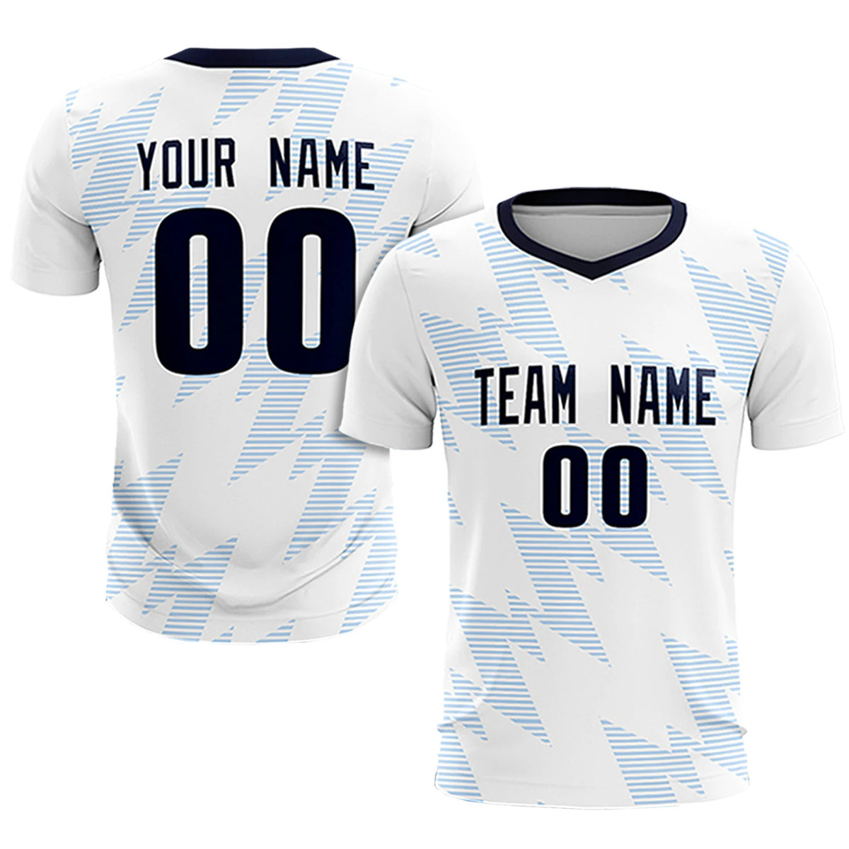 Custom White Light Blue Quick Dry Training Uniform Soccer Sets Jersey