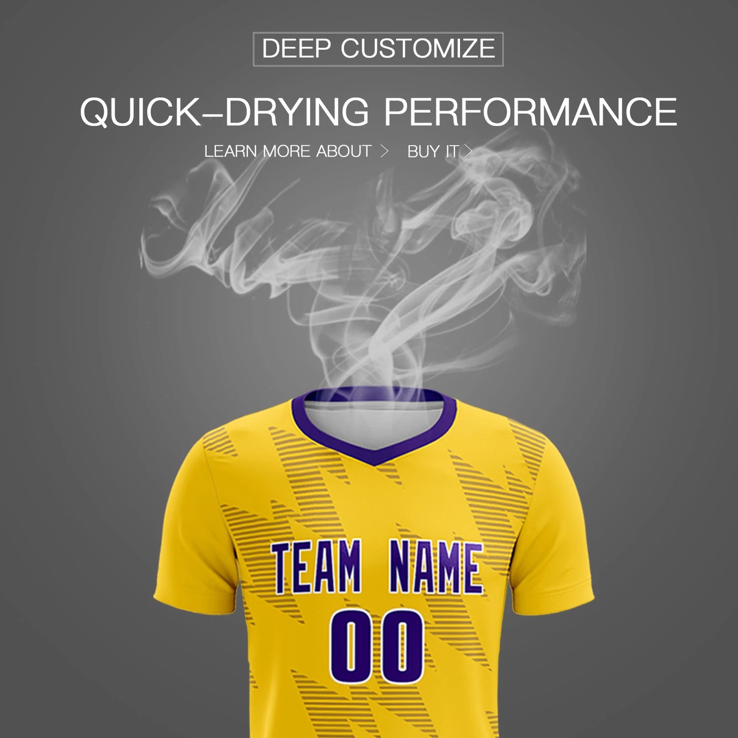 Custom Yellow Purple Quick Dry Training Uniform Soccer Sets Jersey