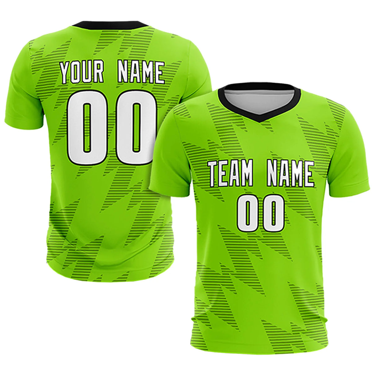 Custom Neon Green Black Quick Dry Training Uniform Soccer Sets Jersey