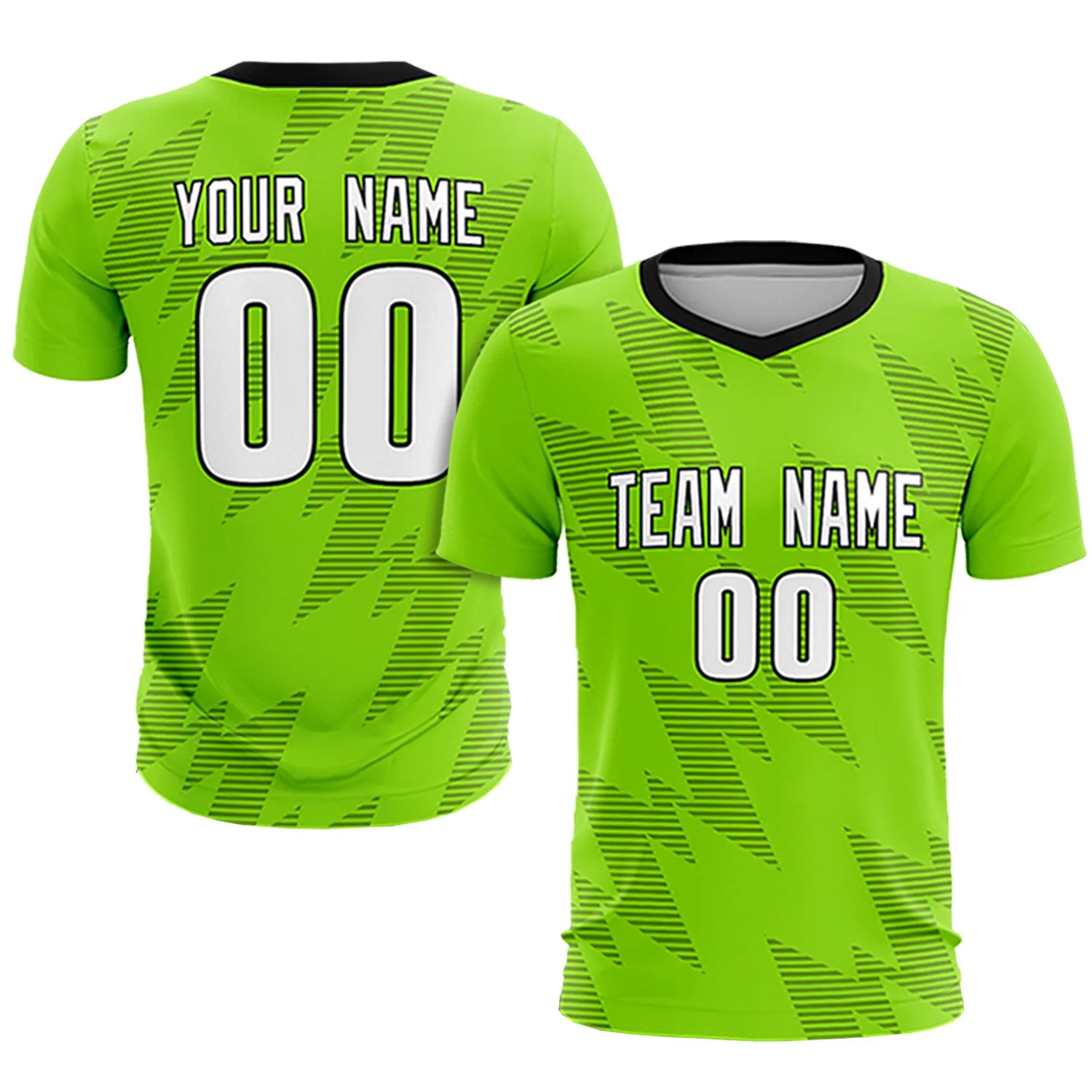 Custom Neon Green Black Quick Dry Training Uniform Soccer Sets Jersey