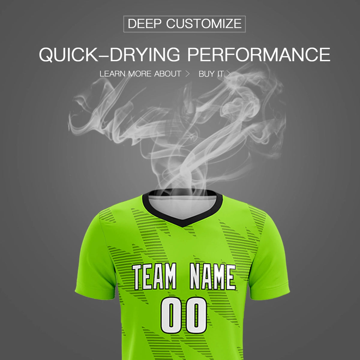Custom Neon Green Black Quick Dry Training Uniform Soccer Sets Jersey