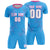 Custom Light Blue Pink Quick Dry Training Uniform Soccer Sets Jersey