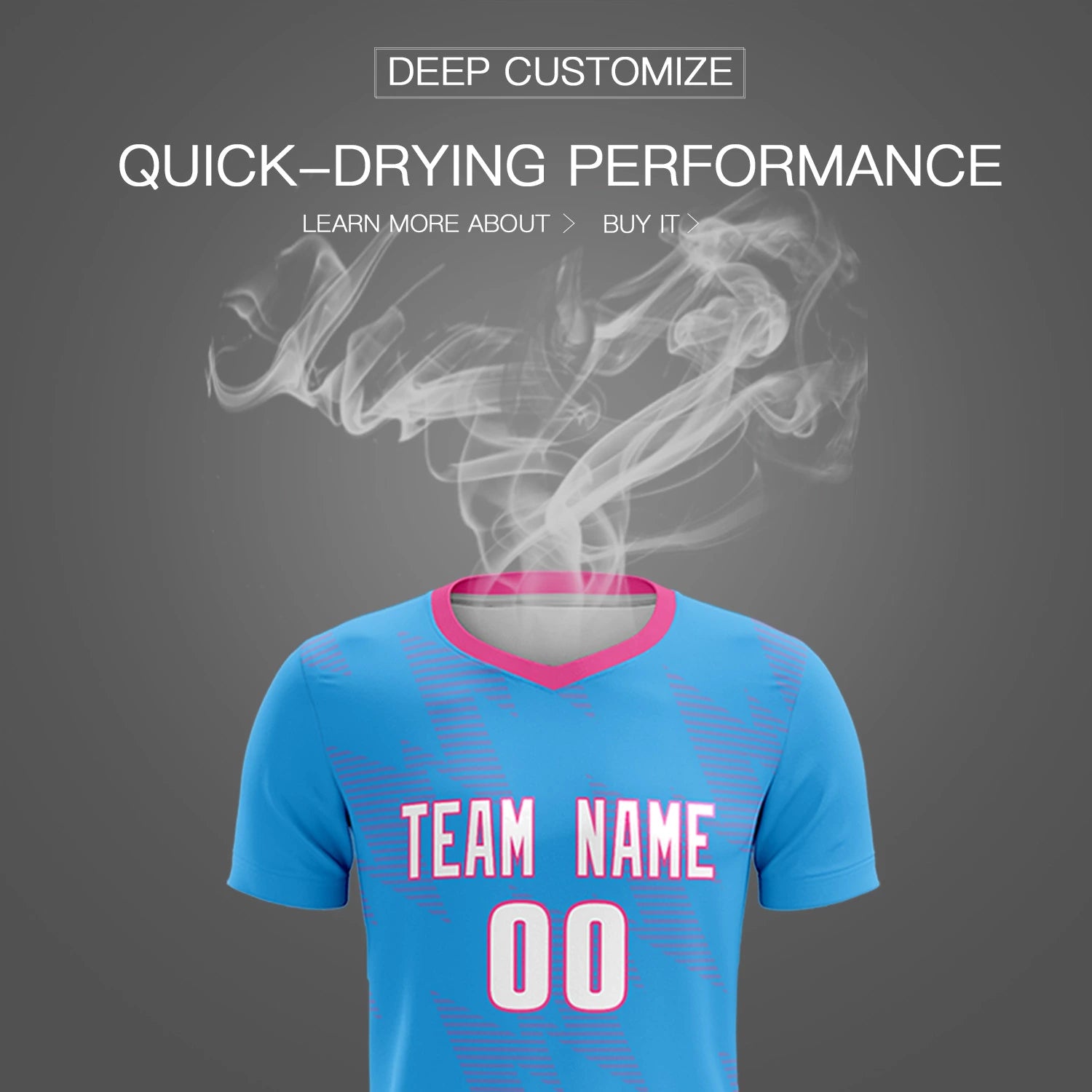 Custom Light Blue Pink Quick Dry Training Uniform Soccer Sets Jersey