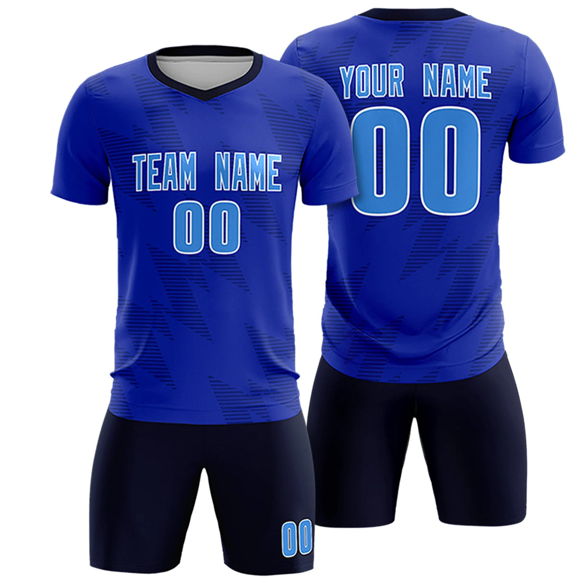 Custom Royal Blue Navy Quick Dry Training Uniform Soccer Sets Jersey