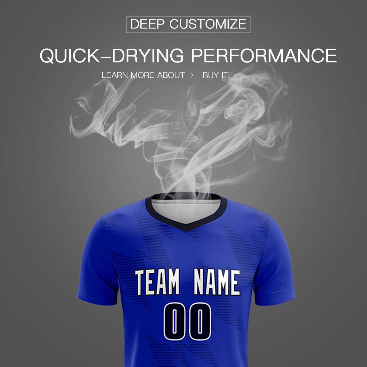 Custom Royal Blue Navy Quick Dry Training Uniform Soccer Sets Jersey