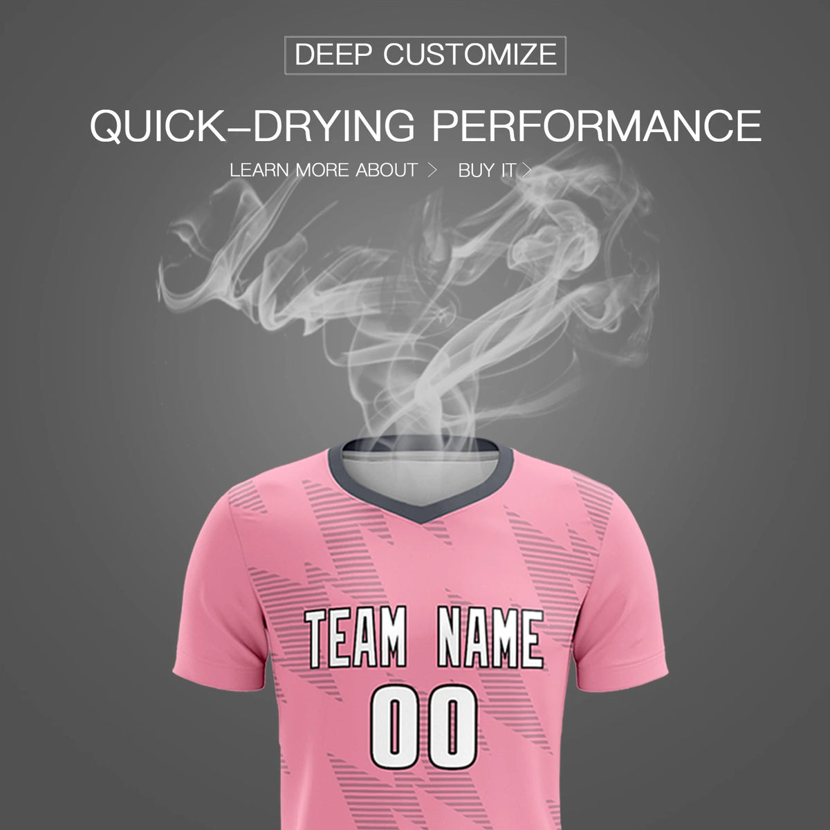Custom Light Pink Gray Quick Dry Training Uniform Soccer Sets Jersey