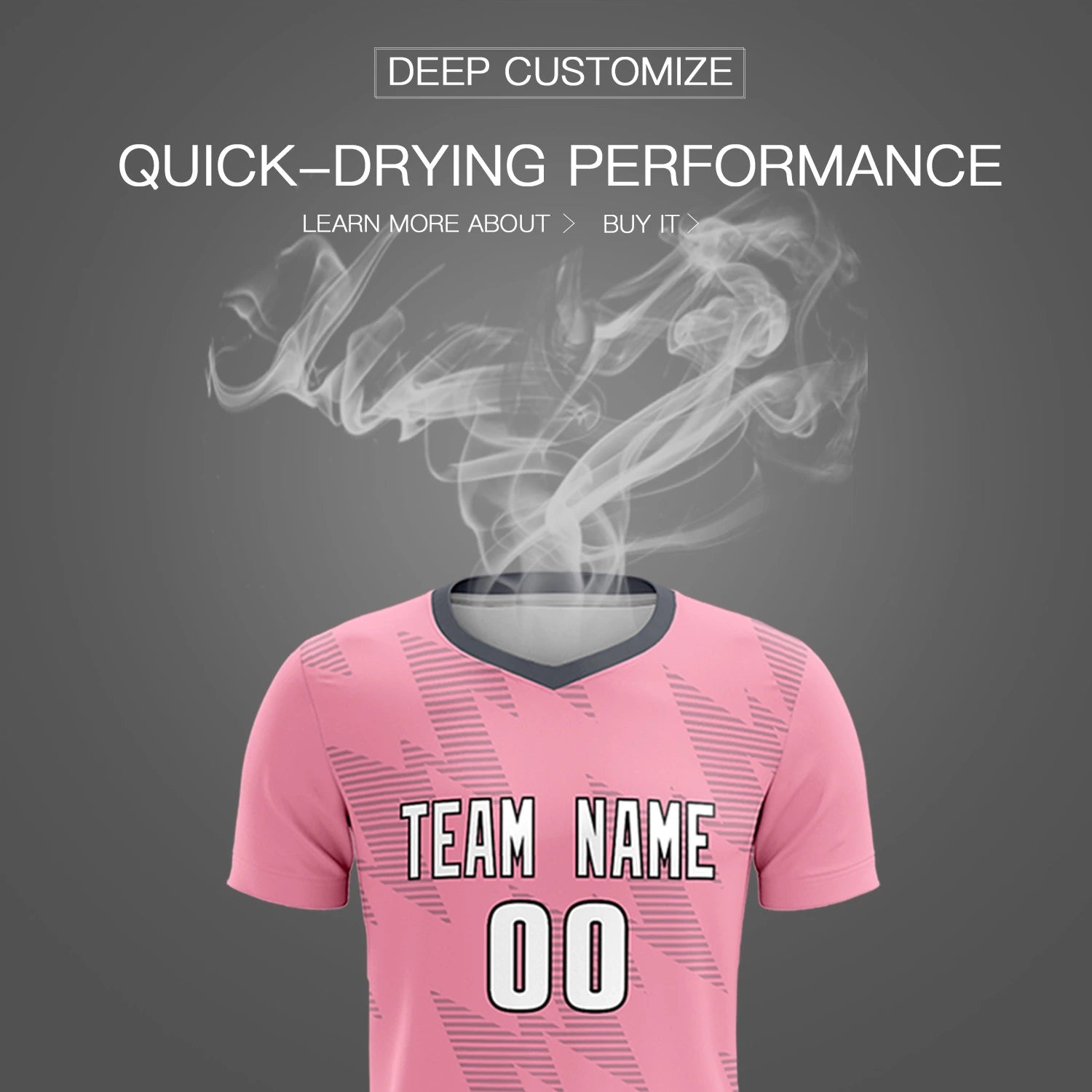 Custom Light Pink Gray Quick Dry Training Uniform Soccer Sets Jersey