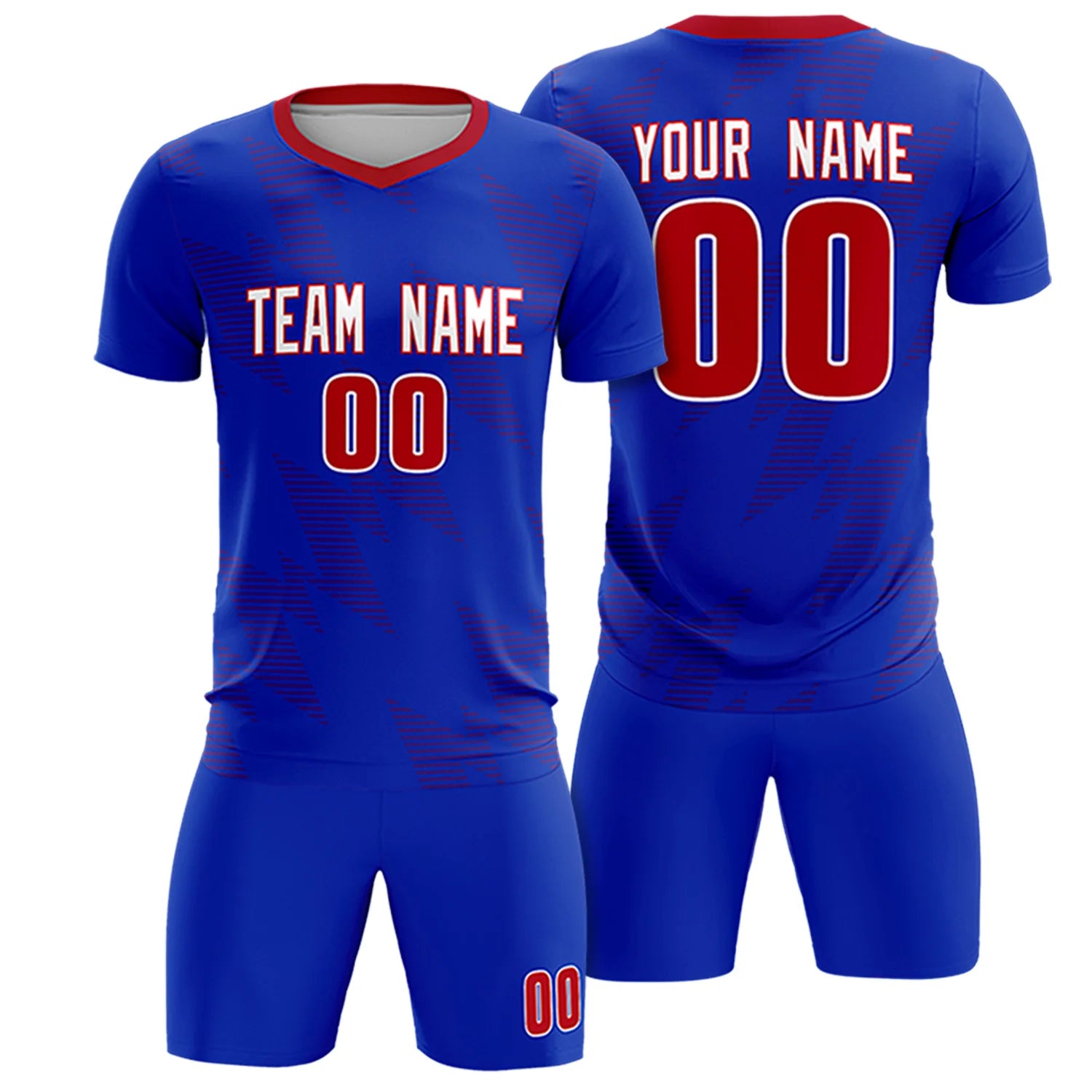 Custom Royal Blue Black Quick Dry Training Uniform Soccer Sets Jersey