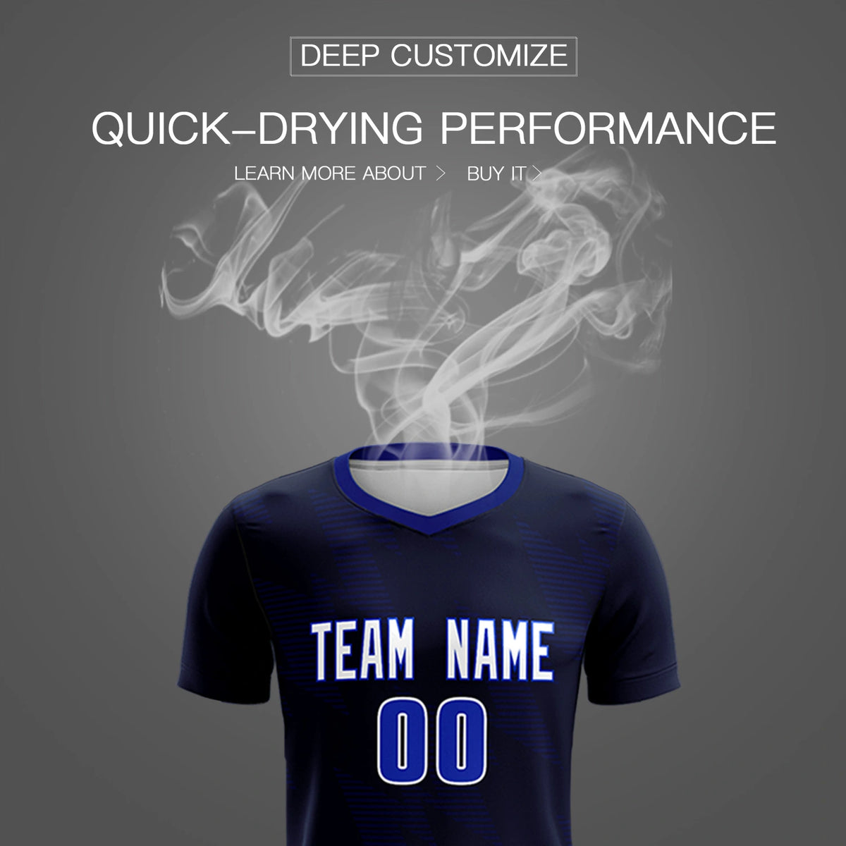 Custom Navy Black Quick Dry Training Uniform Soccer Sets Jersey