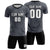 Custom Gray Black Quick Dry Training Uniform Soccer Sets Jersey