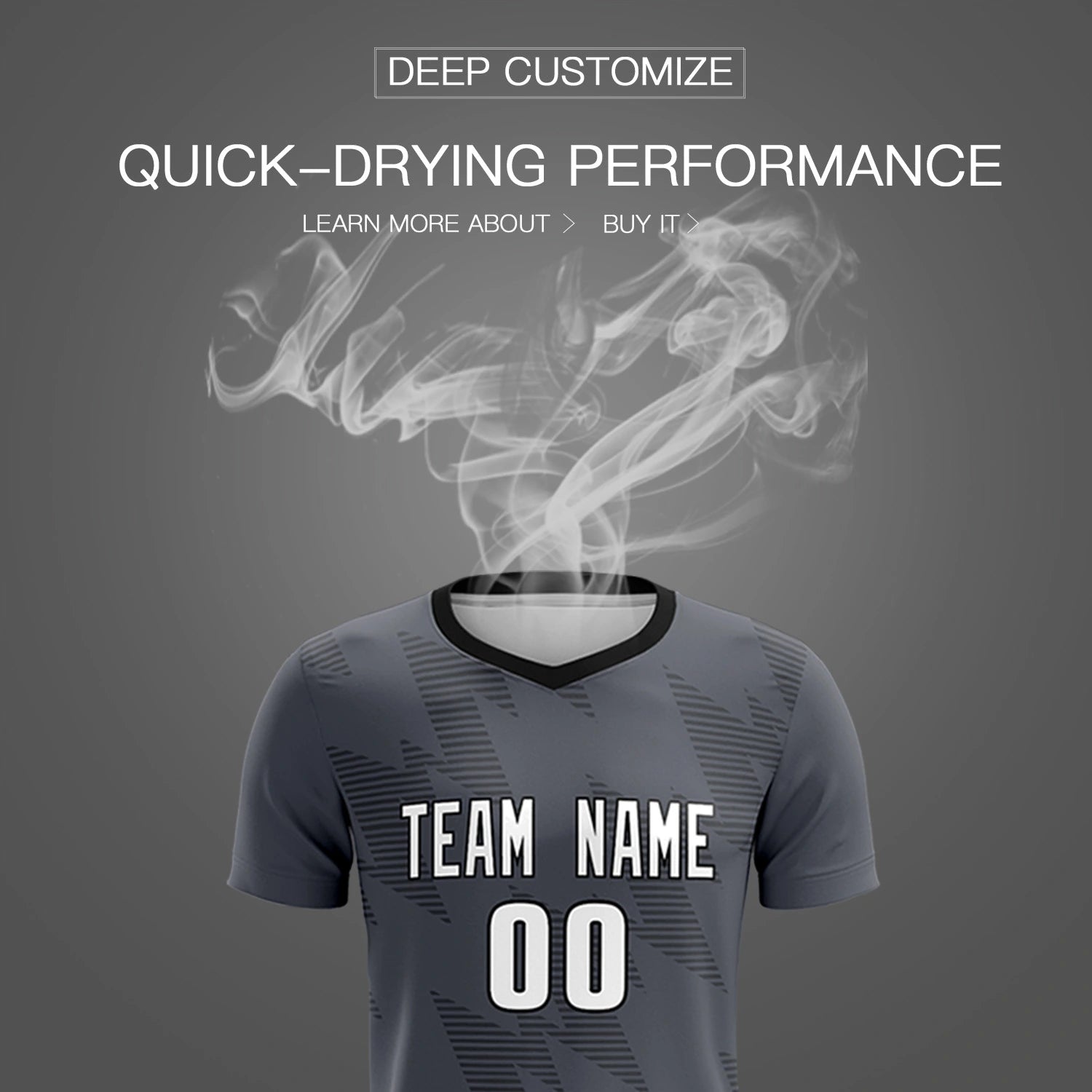 Custom Gray Black Quick Dry Training Uniform Soccer Sets Jersey