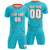 Custom Aqua Orange Quick Dry Training Uniform Soccer Sets Jersey