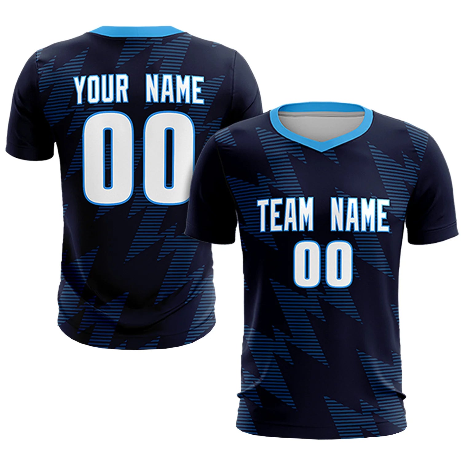 Custom Navy Black Quick Dry Training Uniform Soccer Sets Jersey