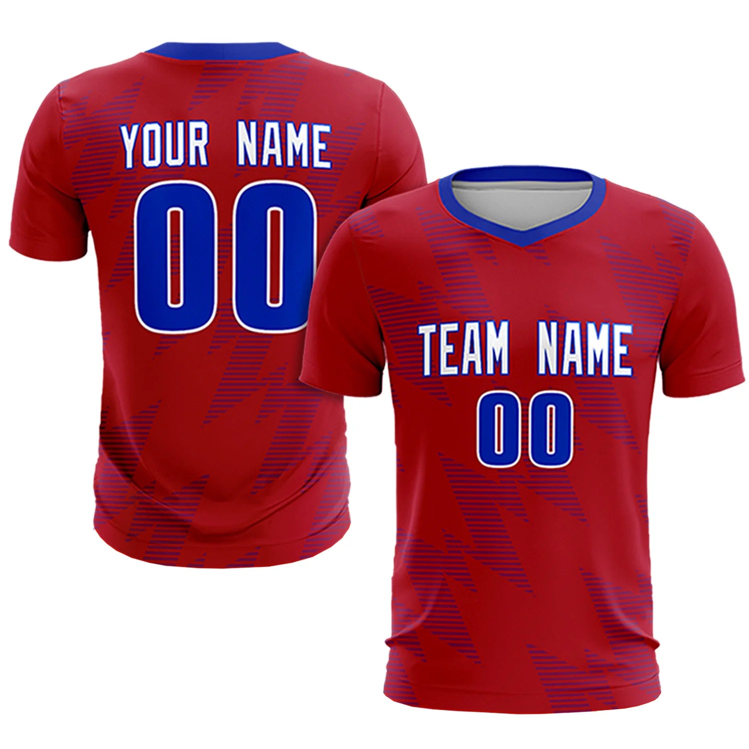 Custom Red Royal Blue Quick Dry Training Uniform Soccer Sets Jersey
