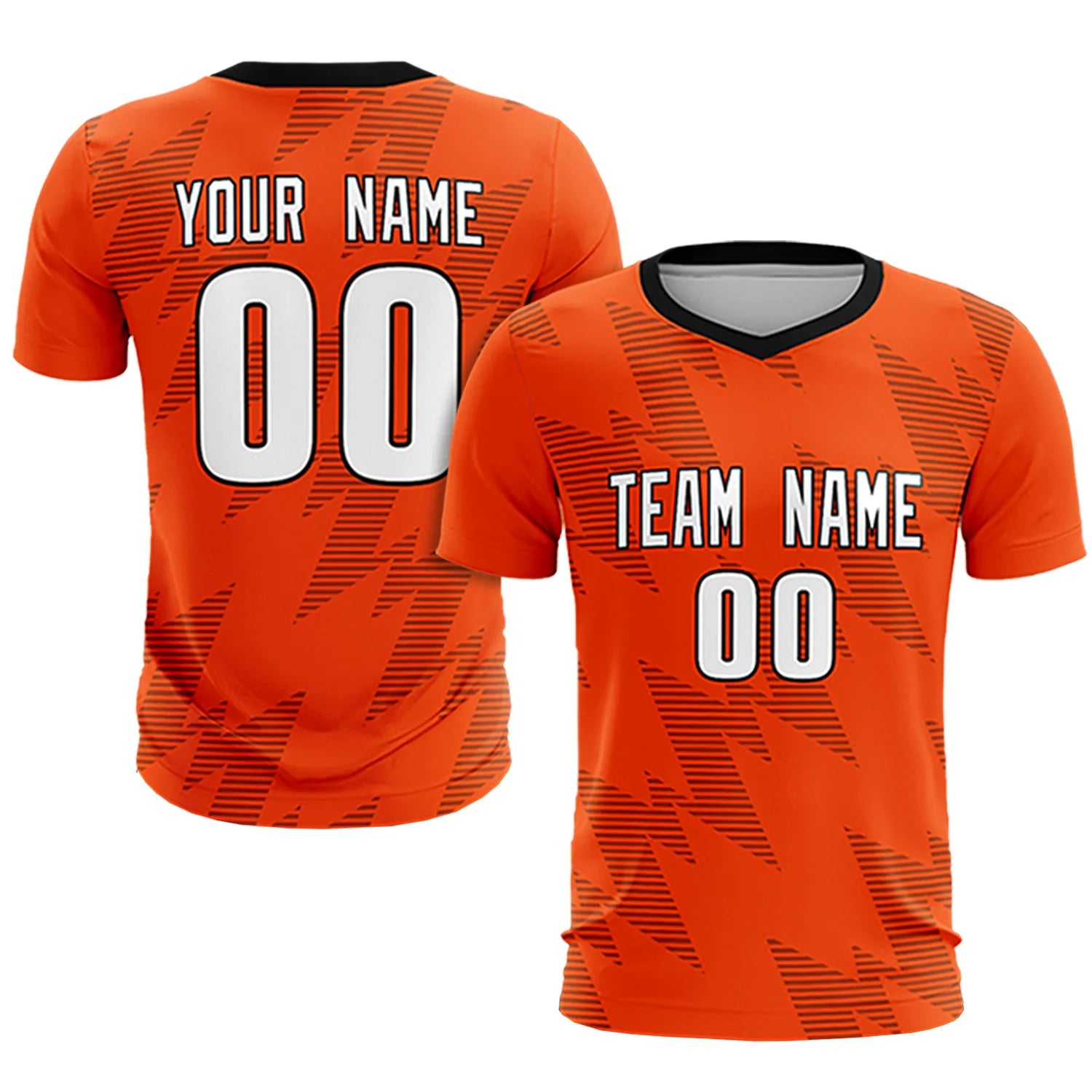 Custom Orange Black Quick Dry Training Uniform Soccer Sets Jersey