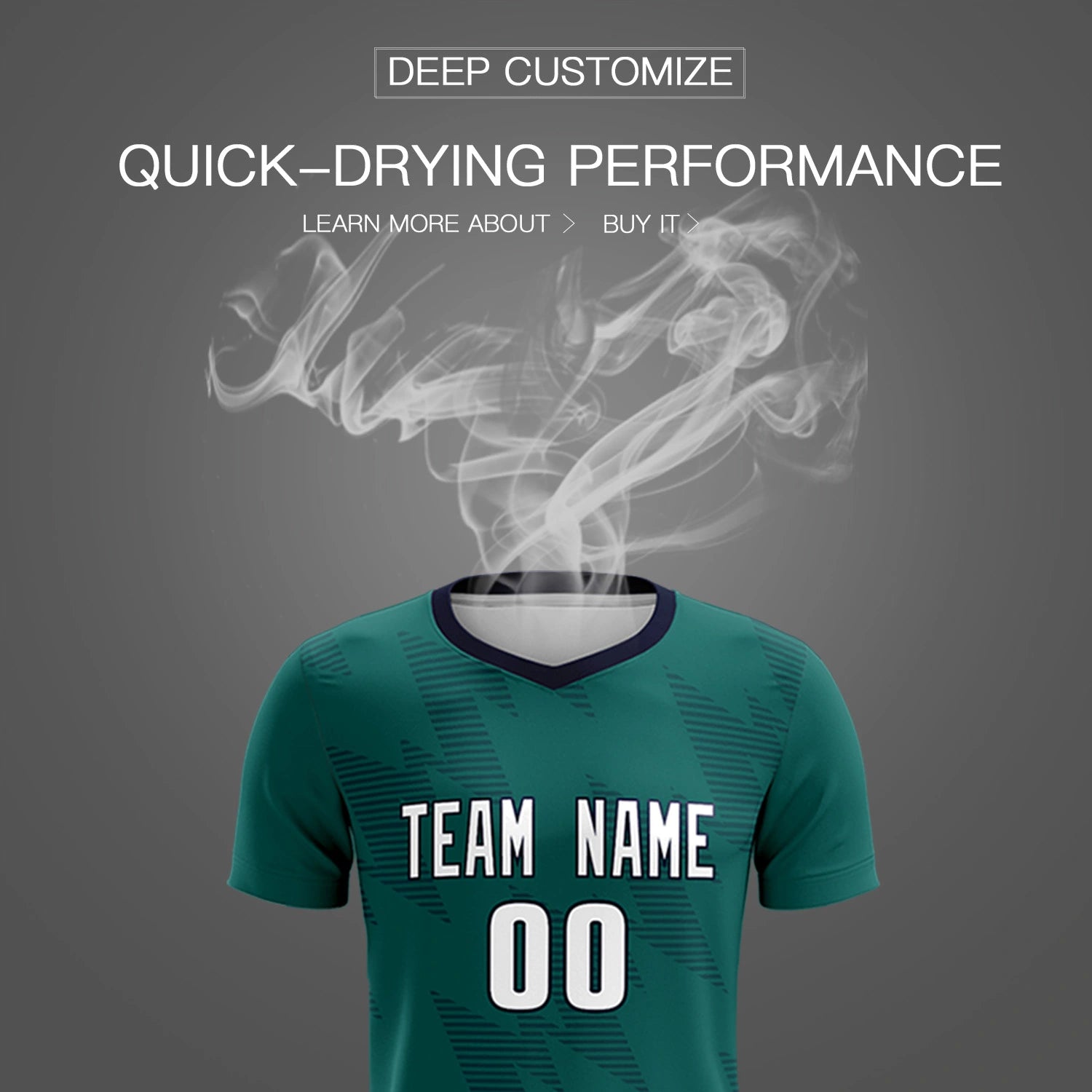 Custom Midnight Green Navy Quick Dry Training Uniform Soccer Sets Jersey