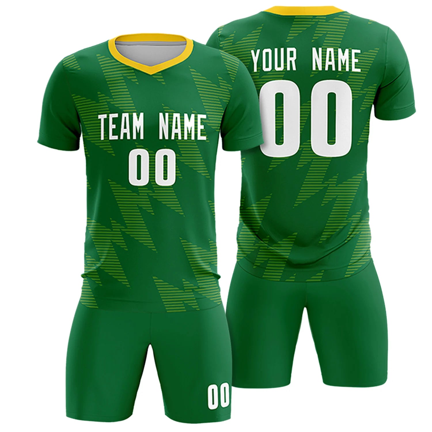 Custom Neon Green Fluorescent Green Quick Dry Training Uniform Soccer Sets Jersey