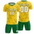 Custom Gold01 Green Quick Dry Training Uniform Soccer Sets Jersey