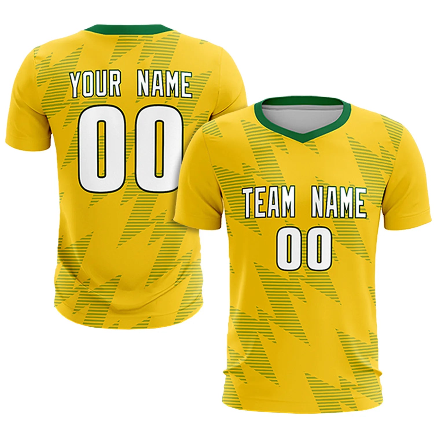 Custom Gold01 Green Quick Dry Training Uniform Soccer Sets Jersey