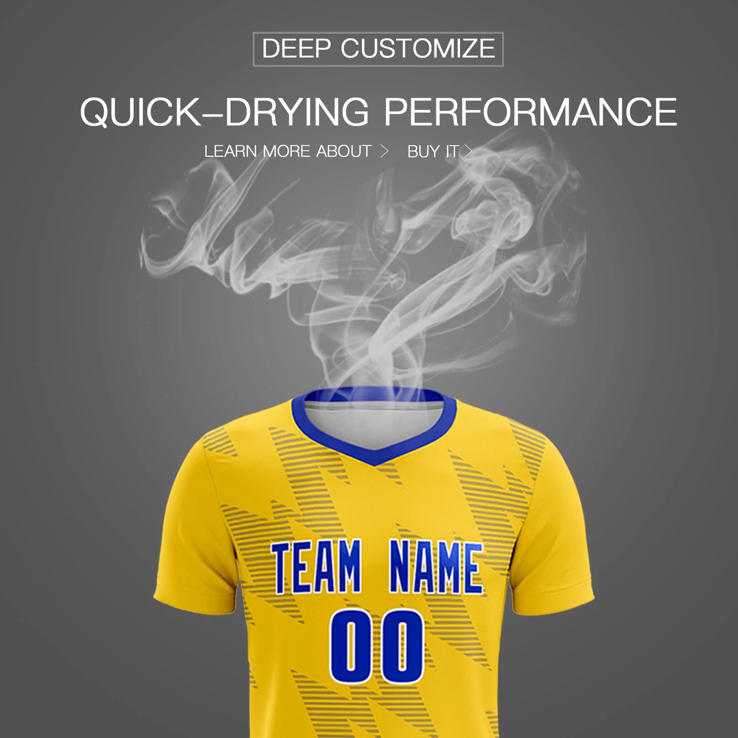 Custom Gold01 Royal Blue Quick Dry Training Uniform Soccer Sets Jersey